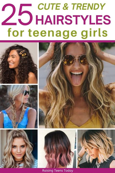 25 Cute and Trendy Hairstyles for Teen Girls - Raising Teens Today Ideas, Waves, Raising, K Pop, Easy Hairstyles For School, Kids Hairstyles, Middle School Hairstyles, Teenage Hairstyles