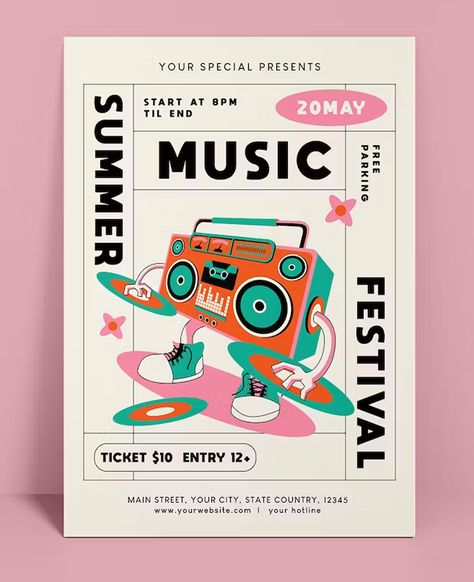Event Posters, Web Design, Flyer And Poster Design, Festival Flyer, Event Flyers, Flyer Design Inspiration, Event Poster Template, Event Flyer, Flyers Ideas