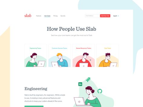 Slab Use Cases designed by JT Grauke for Focus Lab. Connect with them on Dribbble; the global community for designers and creative professionals. User Interface Design, Illustrators, Web Design, Web Layout, Designers, Interface Design, Design, Ideas, Layout Design