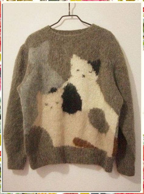 Stay cozy and show your love for felines with a cat sweater from Amazon. Grunge, Clothes, Jumpers, Tops, Trousers, Vintage, Cat Sweaters, Thrifting, Sweaters