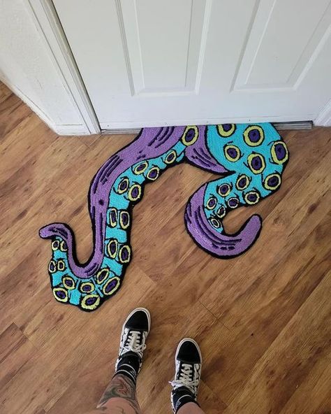 Rugs for Inspiration on Instagram: "Octopus tentacles rugs made by @therugmakerco, which one do you like the most? 1-6 . . . . . #ignorantrugs #rug #tugs #handmade #carpet #abstraction #rugdesign #rugarchive #tufting #tufttheworld #tuftinggun #rugsaddict #tuftdesign #tuftingmachine #rugmaking #customrugs #customrug #tapestry" Design, Rugs, Funky Rugs, Cool Rugs, Rug Design, Octopus Rug, Tufted, Rug Making, Custom Rugs