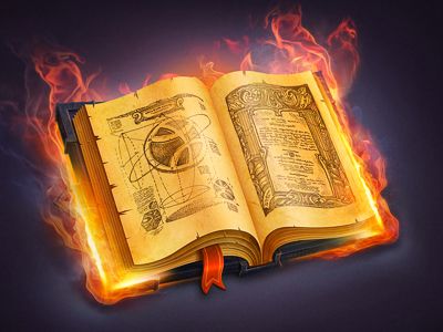 Dribbble - The Book by Mike | Creative Mints Fantasy Books, Fire Book, Artifacts, Magic Book, Grimoire, Rpg, Fantasy World, Fantasy Props, Game Art