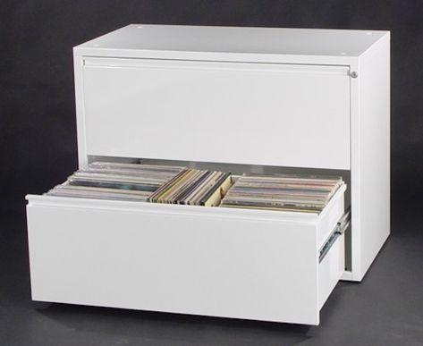 Bored of IKEA? 12 alternative ways to store your records - The Vinyl Factory Storage Ideas, Storage Cabinets, Ikea, Record Storage Cabinet, Metal Storage Cabinets, Record Storage, Shelving Solutions, Record Shelf, Office Chairs