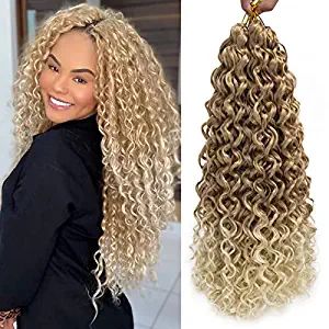 Amazon.com : GoGo Curl Crochet Hair for Black Women Water Wave Crochet Synthetic Hair Extensions Wavy Human Hair Deep Wave Beach Curl Curly Crochet Hair (18 inch(Pack of 6), 27/316) : Beauty & Personal Care Cornrows, Crochet Braids, Braided Hairstyles, Deep Wave Crochet Hair, Curly Crochet Hair Styles, Synthetic Hair Extensions, Curly Crochet Braids, Curly Crochet Hair, Synthetic Hair