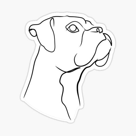 Add some doggy lovin' into your wardrobe with this cool boxer dog design or give it as a gift! Perfect for all boxer lovers. • Millions of unique designs by independent artists. Find your thing. Collie, Labrador, Dog Stickers, Dog Line Art, Dog Outline, Boxer Dogs Art, Dog Line, Boxer Dog Tattoo, Dog Tattoos