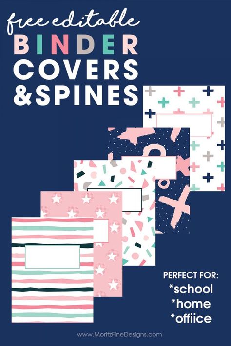 Use these free printable binder covers and spines to get your office, home or school binders perfectly labeled and organized. #freeprintable #bindercover #schoolninder #officebinder #binderlabel Crafts, Home Management Binder, Planners, Organisation, Binder Dividers, Printable Binder Covers Free, Binder Printables, Binder Covers Free, Binder Covers Printable