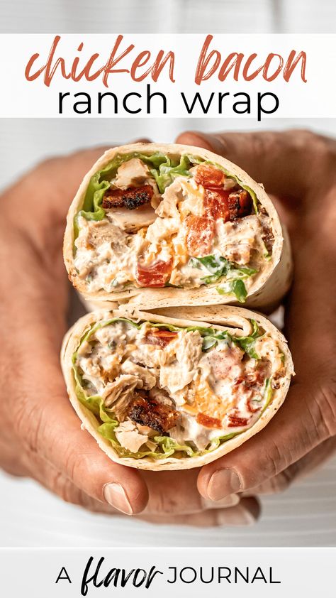 Healthy Recipes, Sandwiches, Lunches, Bacon, Chicken Bacon Ranch Wrap, Chicken Bacon Wrap, Shredded Chicken Recipes, Chicken Sandwich Recipes, Meals With Rotisserie Chicken