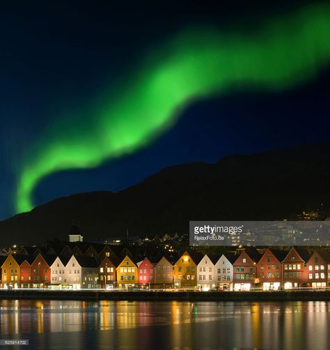 Northern lights - Aurora borealis over Bryggen in Bergen, Norway. Bergen, Northern Lights, Aurora Boreal, Norway, Instagram, Norwegian Sky, Northern Lights Norway, Norway Landscape, Northern Lights (aurora Borealis)