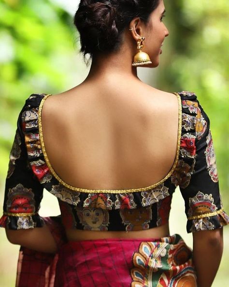 Back Blouse Designs We Are Totally Crushing On! | WedMeGood Blouse Designs, Models, Neck Designs, Blouse Neck Designs, Khadi, Blouse Design Models, Blouse Back Neck Designs, Lehenga, Churidar Neck Designs