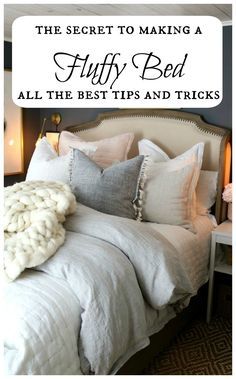 The secret to making a fluffy bed- All the best tips and tricks! Home Décor, Bedroom, Decoration, Inspiration, Casual Chic, Home, How To Make Bed, Fluffy Bedding, Bed