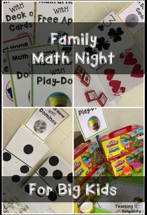 A collection of hands-on activities for hosting a Family Math Night For Big Kids! 4th Grade Maths, Pre K, Parents, Multiplication, Putao, Big Kids, 5th Grade Maths, Family Math Night, Family Literacy Night