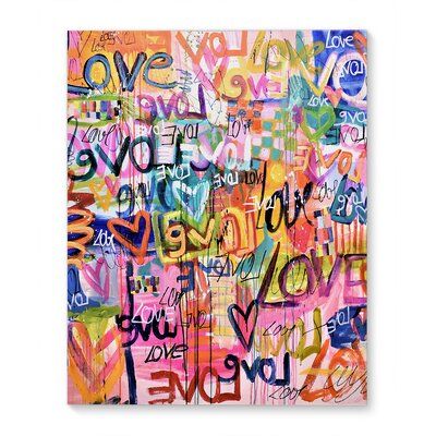 Wrought Studio Add a pop of colour to your wall space with our ready to hang artisan designed gallery wrapped canvas. Size: 8" H x 10" W x 1.30" D Graffiti, Pop, Art, Collage Art, Canvas Art, Love Canvas, Canvas Prints, Poster, Pop Art