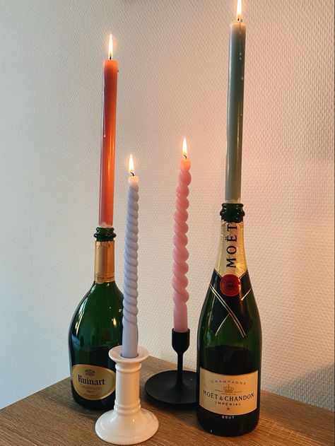 Wine bottle candle holder