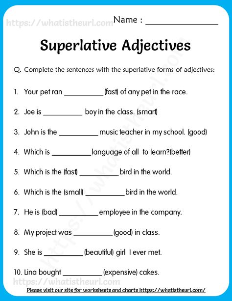 Superlative Adjectives Worksheets for Grade 5 Worksheets, Comparative Adjectives Worksheet, Math Word Problems, Adjectives Exercises, Comparative Adjectives, Grammar Exercises, Grammar For Kids, Adjective Worksheet, Compound Words Worksheets