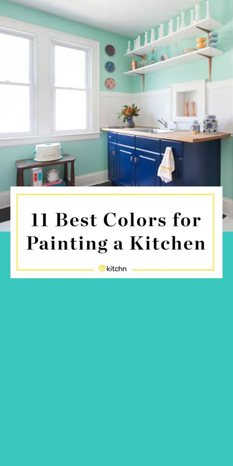The 11 Best (Bright) Colors for Painting a Kitchen, According to Interior Designers | Kitchn Interior, Design, Kitchen Paint Colors, Kitchen Colour Schemes, Best Kitchen Colors, Bright Kitchen Colors, Bright Paint Colors, Kitchen Colors, Kitchen Paint