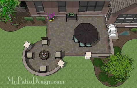 Decks, Back Garden Landscaping, Outdoor, Exterior, Porches, Backyard Patio Designs, Backyard Patio, Patio With Firepit, Patio Landscaping