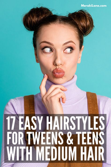 17 Trending Back to School Hairstyles For Tweens and Teens | From braided hairstyles to half up, half down dos, slick back ponytails, space buns, and more, there’s no shortage of cute back to school hairstyles for girls in middle school and high school. Whether you have short, medium length, or long hair with or without bangs that's straight, wavy, or curly, there are so many ways you can add style to your look in mere minutes each morning. Click for our favs, including heatless styles we love! Down Hairstyles, High School, Girl Hairstyles, Middle School Hairstyles, Hairstyles For School, Back To School Hairstyles, Middle School Hair, School Braids, Curled Hairstyles