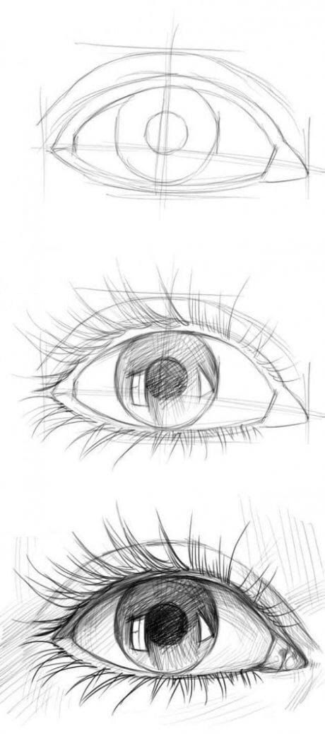 20 Amazing Eye Drawing Tutorials & Ideas - Brighter Craft Drawing Tips, Pencil Drawing Tutorials, Drawing Faces, Drawing Eyes, Drawing Tutorials, Drawing Techniques, Ink, Eye Drawing Tutorials, Easy Pencil Drawings