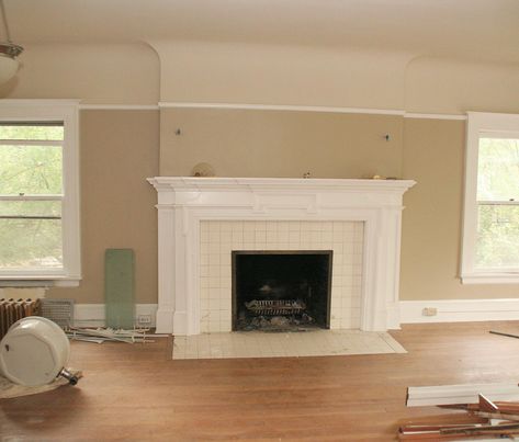 Red Brick Fireplaces, Fireplace Fronts, Fireplace Redo, Brick Fireplace Makeover, Wood Fireplace Surrounds, Fireplace Hearth, Fireplace Remodel, Fireplace Surrounds, Fireplace Tile Surround