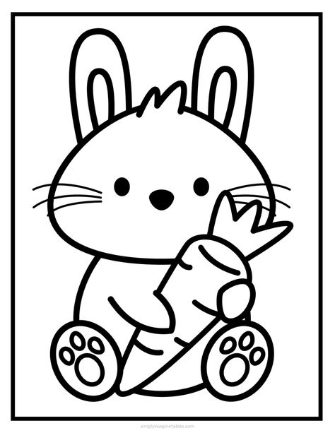 Free Easter Bunny Holding Carrot Coloring Page Doodle, Diy, Colouring Pages, Crafts, Easter Egg Coloring Pages, Easter Coloring Pages, Easter Bunny Colouring, Easter Coloring Pages Printable, Easter Coloring Sheets