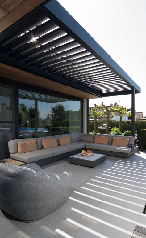 Modern House Design, Patio Design, Interior Design, House Design, Terrace Garden, Exterior Design, Modern Pergola, Terrace Design, Outdoor Design