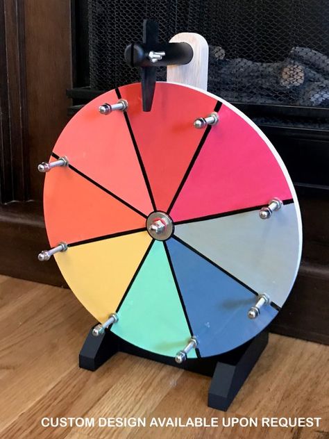 Wood Projects, Spinning, Diy, Diy Spinner Wheel, Diy Spinning Wheel, Prize Wheel, Spinning Wheel Game, Wooden Stand, Spinning Wheel