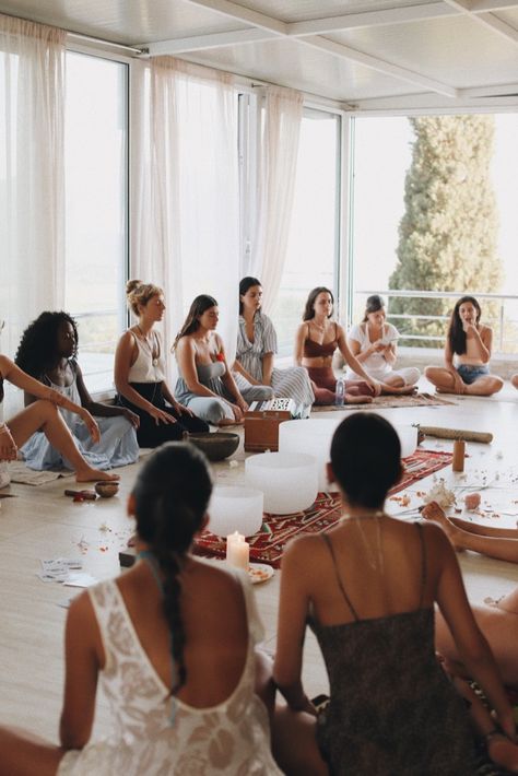 Women gathered in a circle for a sound healing ceremony Yoga, Inspiration, Studio, Retreat, Wild Woman, Retreats, Women's Retreat, Meditation Retreat, Wellness Retreats