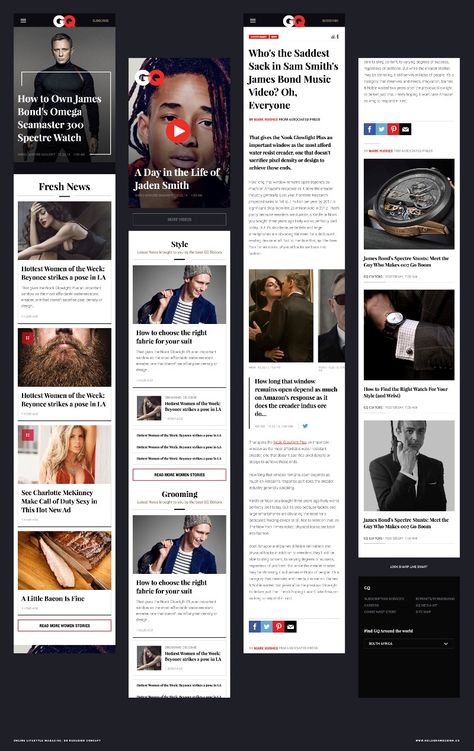 GQ Unsolicited Redesign / Tom Koszyk Editorial, Burberry, Web Design, Web Design Trends, Apps, Mobile Design, Web News, Gq, Web Magazine