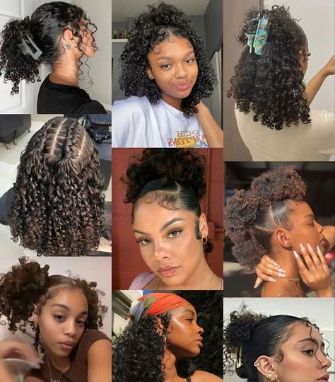Natural Styles, Braids In The Front Natural Hair, Curly Hair Ponytail, Quick Curly Hairstyles, Hair Ponytail Styles, Easy Curly Hairstyles, Slick Hairstyles, 3c Hairstyles, Curly Hair Styles Naturally