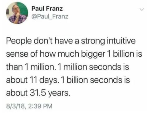 The difference between a million and a billion Humour, Films, Mindfulness, What Have You Done, The More You Know, Mind Blowing Facts, Facts, Things To Know, Knowledge