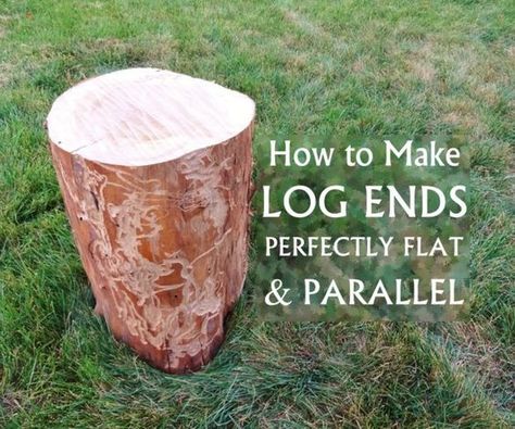 How to make log ends perfectly flat & parallel Diy, Upcycling, Woodworking Plans, Woodworking, Woodworking Projects, Woodworking Tips, Woodturning Tools, Wood Turning, Wood Log Crafts