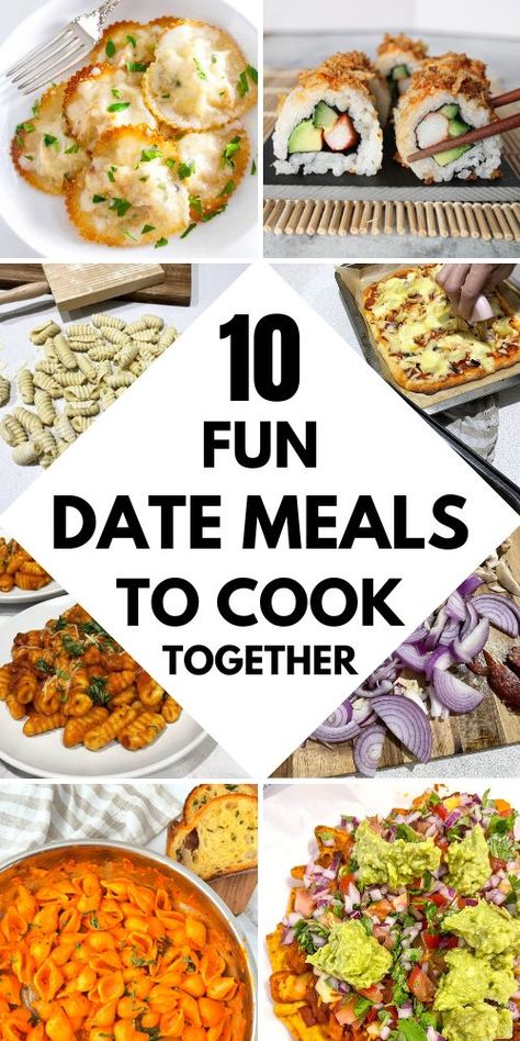 Fun Meals To Make As A Couple Date Nights, Easy Recipes For Couples To Make, Dinner To Make As A Couple, Recipes For Couples To Cook Together, Cooking Dinner Date Meals, Essen, Easy Meals For Couples To Cook Together, Fun Recipes To Make As A Couple, Dinners To Make As A Couple