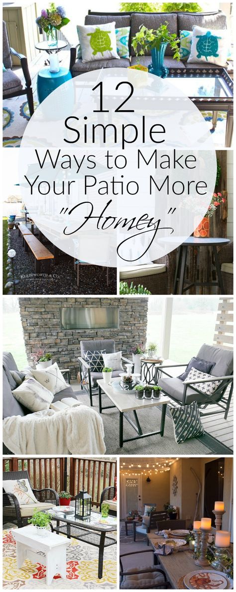 12 Simple Ways to Make Your Patio More Homey - A Wonderful Thought Home, Patio Ideas, Gardening, Home Décor, Decks, Outdoor Spaces, Inspiration, Exterior, Porches