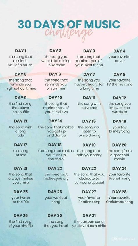 Instagram, 30 Day Song Challenge, 30 Day Music Challenge, Things To Do When Bored, Instagram Questions, Song Challenge, 30 Day Instagram Challenge, Instagram Challenge, 30 Day Challenge List