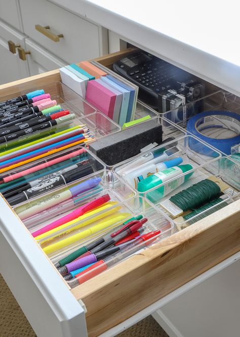 How to Customize Drawers with Off-the-Shelf Drawer Organizers | The Homes I Have Made Organisation, Home Organisation, Drawer Organizers, Desk Organization, Office Organization, Organization Bedroom, Diy Bathroom Storage, Home Organization, Organization