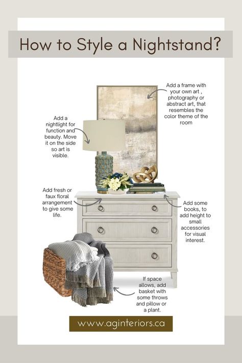 Inspiration, Home Décor, Home, Styling Nightstand Bedside Tables, Above Nightstand Decor, How To Decorate A Nightstand, How To Decorate Nightstand, Nightstand Styling, How To Style A Nightstand