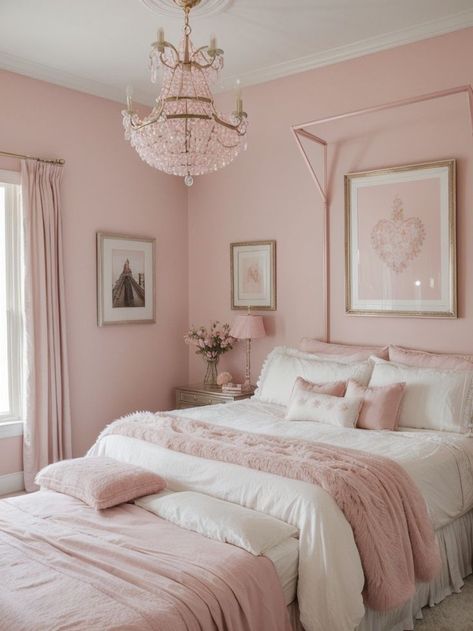 Pink Bedding, Light Pink Bedding, Pink Bedroom For Girls, Girls Bedroom Pink, Pink Bedroom Decor, Pink Bedrooms, Light Pink Girls Bedroom, Pink Bed, Baby Pink Bedroom Ideas
