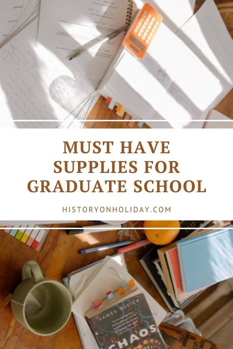 Headed to graduate school this fall? Here are the school supplies, stationary, and technology that you need before you start classes. Edinburgh, College School Supplies, School Supplies Organization, College Supplies, Graduate School Essentials, Graduate School Prep, Graduate School Organization, College Student Organization, Back To School Deals