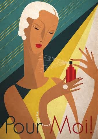 Art Deco Poster Vintage Bauhaus Print Vouge Fashion Perfume 1920's ...