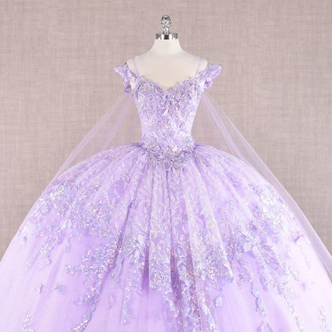 Outfits, Ball Gowns, Ball Gowns Prom, Purple Ball Gown, Purple Quince Dress, 15 Dresses Quinceanera, Purple Quince Dresses, Quince Dresses Lavender, Lilac Ball Gown