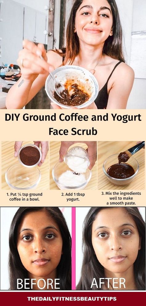 DIY Coffee Face Scrub Mask - best homemade face mask for skin whitening. Use Homemade Coffee Facial Scrub For Skin Issues like Acne Scars, Blackhead.. Homemade Face Masks, Homemade Skin Care, Diy Coffee Scrub Face, Face Scrub Recipe, Homemade Skin Care Recipes, Coffee Face Scrub, Coffee Scrub Diy, Best Homemade Face Mask, Coffee Face Mask