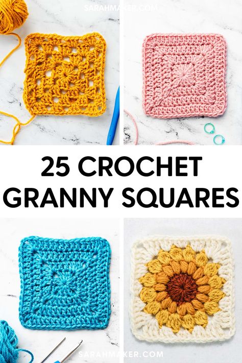 Granny Square Patterns, Easy Granny Square, Granny Square Haken, Crochet Mignon, Granny Square Crochet Patterns, Granny Square Crochet Patterns Free, Confection Au Crochet, Crochet Blanket Designs, Crochet Simple