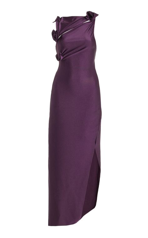 Exclusive Rosette-Embellished Jersey Gown By Coperni | Moda Operandi Haute Couture, Couture, Gowns, Purple Gowns, Evening Dresses Elegant, Elegant Dresses Classy, Moda Operandi Dress, Guest Dresses, Women Wedding Guest Dresses