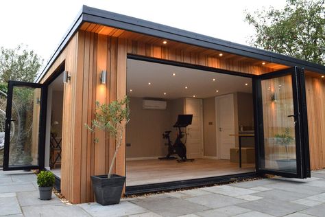 Garages, Home Gym Shed, Small Garden Office, Home Gym, Backyard Office, Garden Office Ideas, Office Gym, Garden Shed Gym Ideas, Office Shed