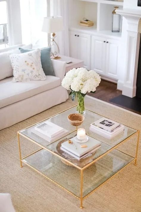 Home Décor, How To Decorate Coffee Table, Coffee Table Decor Living Room, Decorating Coffee Tables, Square Coffee Table Styling, Wood Coffee Table Decor, Coffee Table Rectangle, Square Coffee Table Decor, Large Square Coffee Table