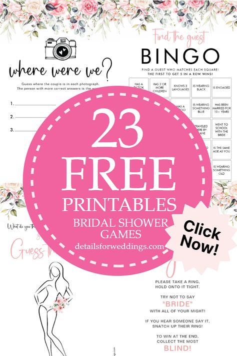 Discover a treasure trove of ready-to-print, FREE bridal shower games that will add a fun and easy element to your party planning! Bridal Shower Games, Free Bridal Shower Games, Bridal Shower Games Free Printables, Printable Bridal Shower Games, Bridal Shower Bingo, For Your Party, Shower Games, Party Planning, Bridal Shower