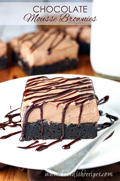 Chocolate Desserts, Cake, Desserts, Mousse, Brownies, Dessert, Chocolate Mousse Brownies Recipe, Chocolate Recipes, Chocolate Brownies