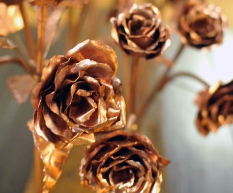 Welcome to my Instructable on Copper Roses!These roses have been a few years in the making. I originally followed the Instructable written by SanjayBe... Metal, Copper Work, Workshop, Copper Rose, Copper Crafts, Metal Roses, Copper Diy, Metal Flowers, Copper