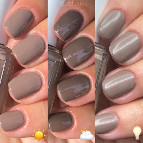 @essie - Easily Suede - Fall 2019 Sweater Weather Collection. This is a warm grey with taupe undertones as described in the Essie website,… Dressing Table, Grey, Gray Nails, Fall Nail Colors, Taupe Nails, Grey Nail Polish, Brown And Grey, Warm Grey, Sweater Weather