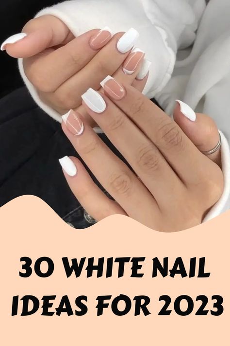 Accent Nails, Best Acrylic Nails, White Summer Nails, White Acrylic Nails, Nail Colors, White Nail Polish, White Tip Nails, Nail Tips, French Tip Nail Designs